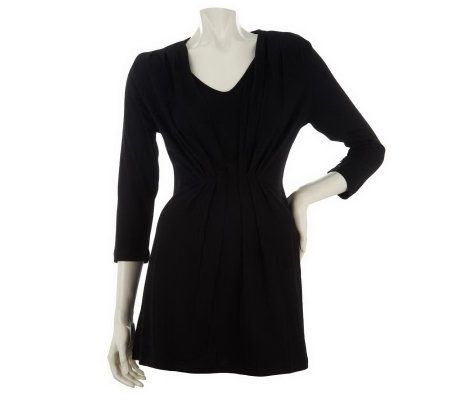 Liz Claiborne New York 3/4 Sleeve Tunic w/Pleat Detail - A228049