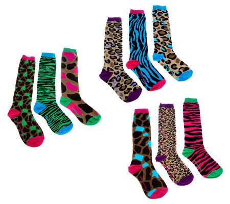 little missmatched 9-pack Animal Print Knee Highs - A228249