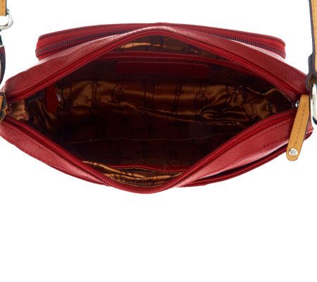 Tignanello Pebble Leather Two-Tone Crossbody Bag