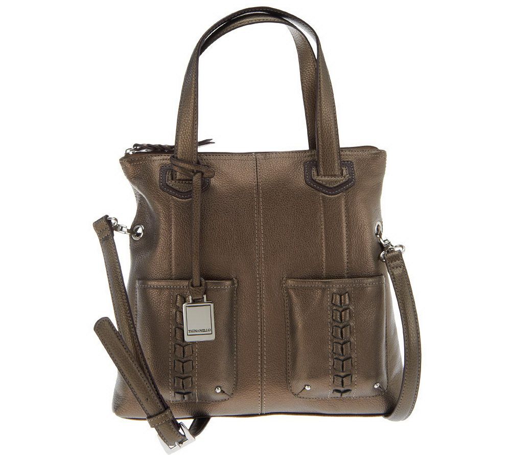 Tignanello Pebble Leather Convertible Crossbody with Braided Pockets - A229049
