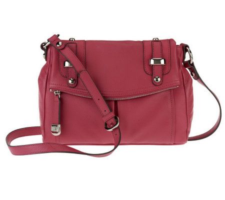B. Makowsky Pebble Leather Flap Messenger Crossbody Bag - A230949