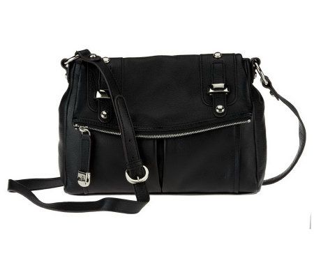B. Makowsky Pebble Leather Flap Messenger Crossbody Bag - A230949