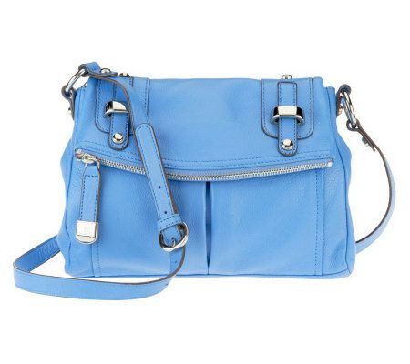 B. Makowsky Pebble Leather Flap Messenger Crossbody Bag - A230949