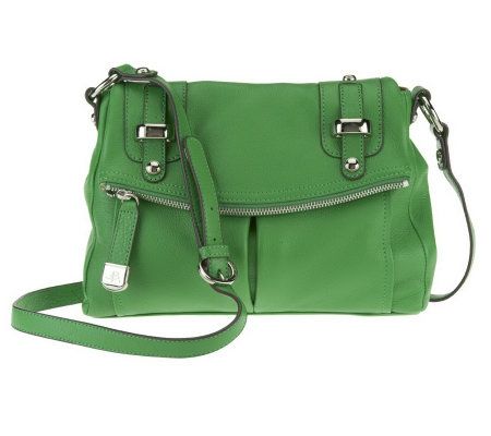B. Makowsky Pebble Leather Flap Messenger Crossbody Bag - A230949