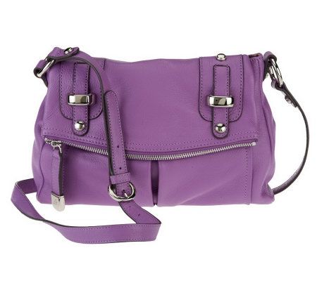 B. Makowsky Pebble Leather Flap Messenger Crossbody Bag - A230949