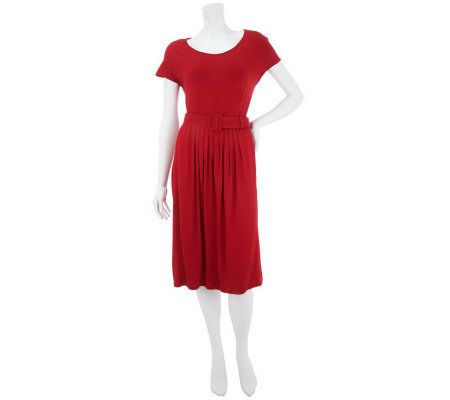 Linea by Louis DellOlio Knit Dress with Detachable Belt Detail - A232349