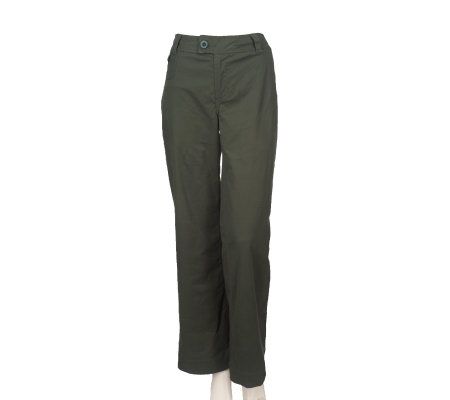 Denim & Co. Modern Waist Tab Front Trousers with Plaid Facing - A91949