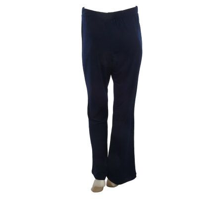 Susan Graver Liquid Knit Elastic Waist Regular Pants