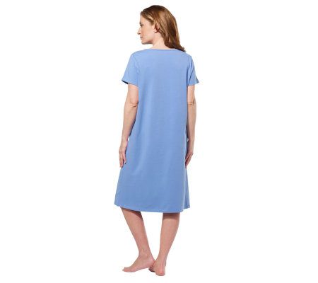 Carole Hochman Set of 2 Stretch Knit Solid and Print Sleepshirts