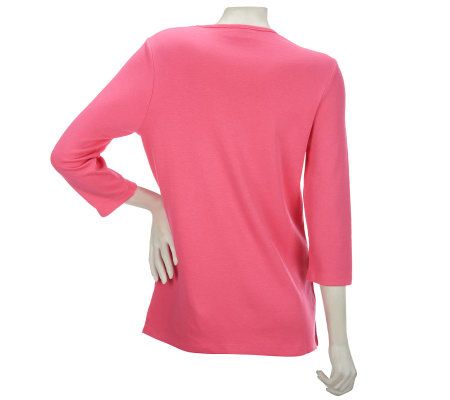 Quacker Factory Hocus Pocus Bling 3/4 Sleeve T-shirt