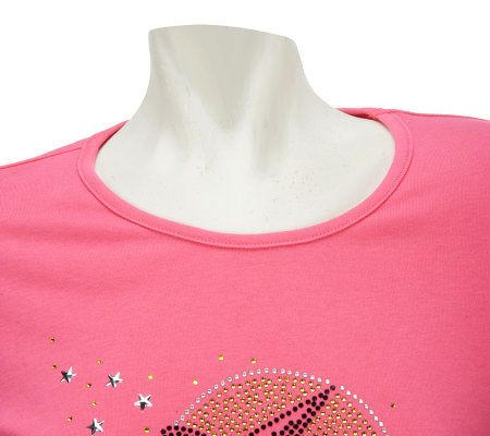 Quacker Factory Hocus Pocus Bling 3/4 Sleeve T-shirt