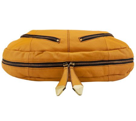 orYANY Leather Multi-Zipper Hobo Bag with Tassels