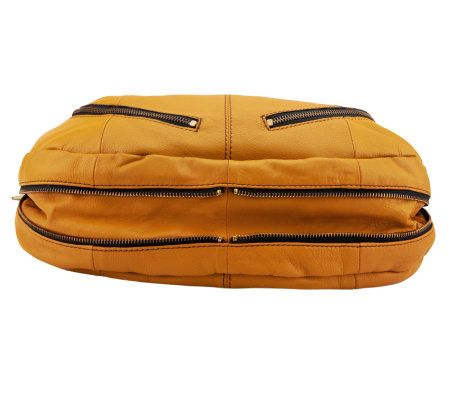 orYANY Leather Multi-Zipper Hobo Bag with Tassels