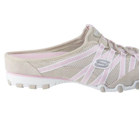 Skechers Leather & Mesh Bungee Slip-on Mules