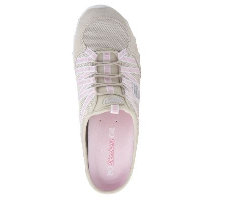 Skechers Leather & Mesh Bungee Slip-on Mules