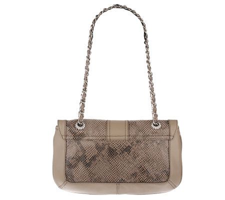 Judith Ripka Grammercy Python Embossed Leather Shoulder Bag