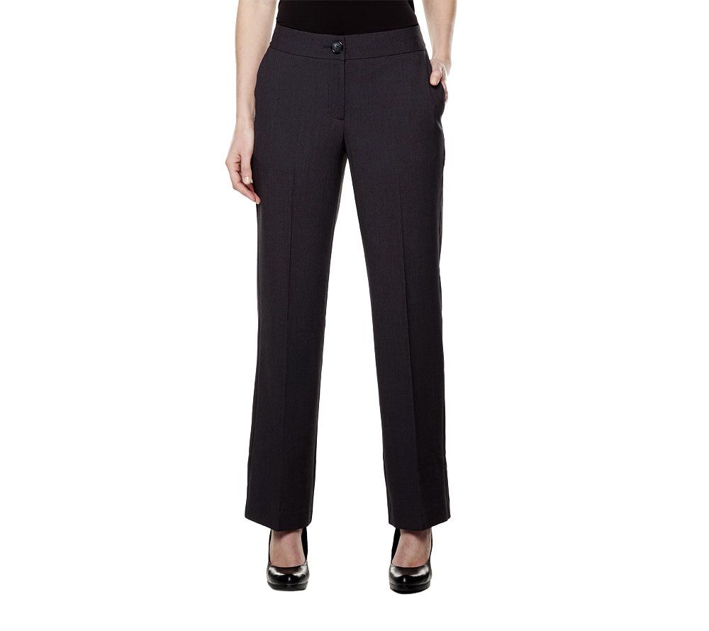 Susan Graver Chelsea Stretch Straight Leg Pants with Side Seam Pockets - A218751