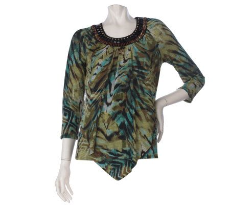 M by Marc Bouwer Scoopneck Knit Top with Embellishment - A219151