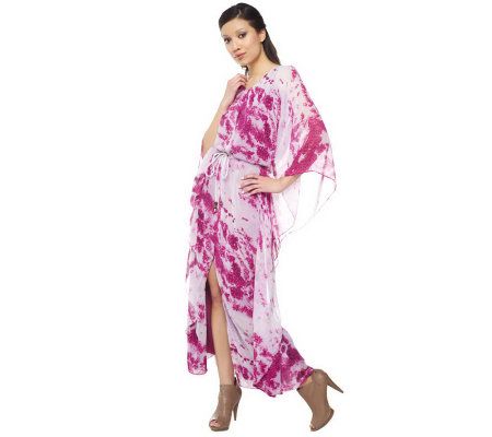 Kris Jenner Kollection V-neck Printed Maxi Caftan - A223751