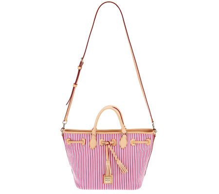 Dooney & Bourke Stripes East/West Tassel Shopper
