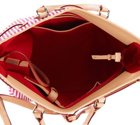 Dooney & Bourke Stripes East/West Tassel Shopper