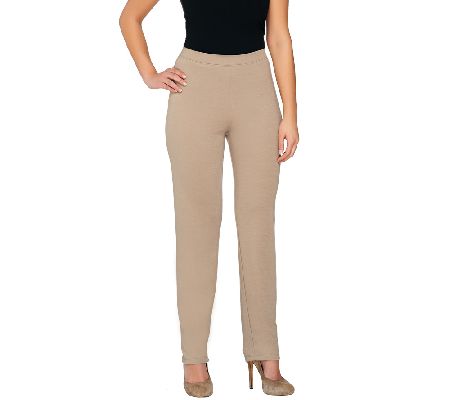 Susan Graver Essentials Ponte Knit Slim Leg Pants - A226151