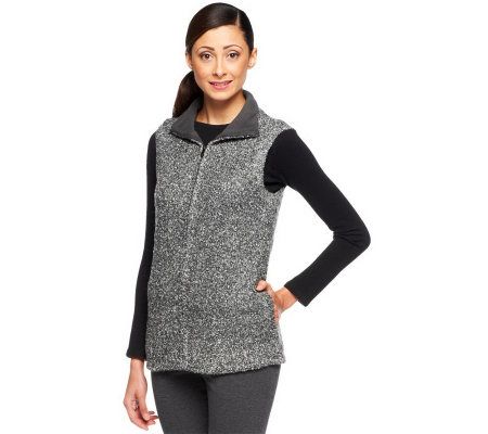 Liz Claiborne New York Zip Front Mock Neck Boucle Vest - A229251