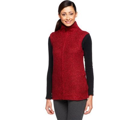 Liz Claiborne New York Zip Front Mock Neck Boucle Vest - A229251