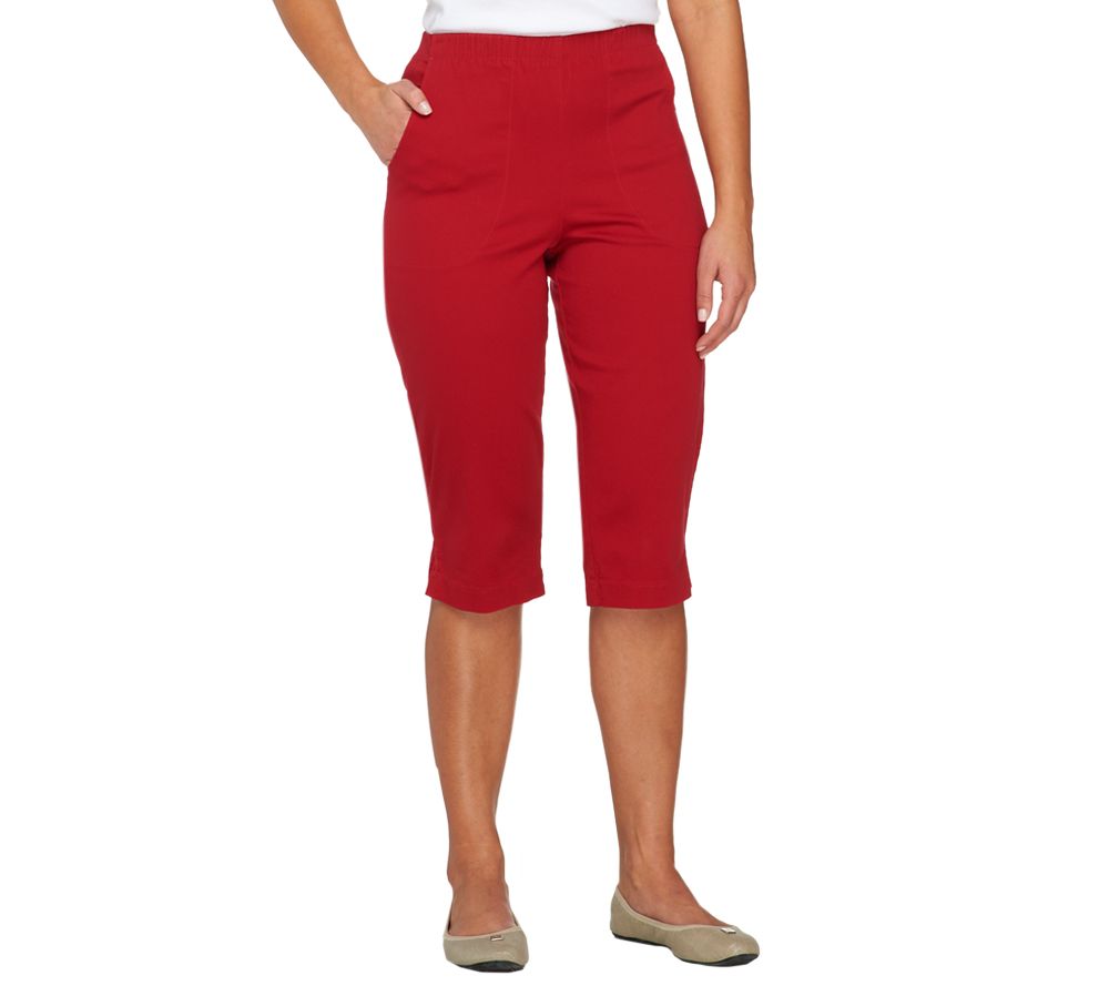 Denim & Co. Stretch Twill Classic Waist 2 Pocket Pedal Pushers - A70851