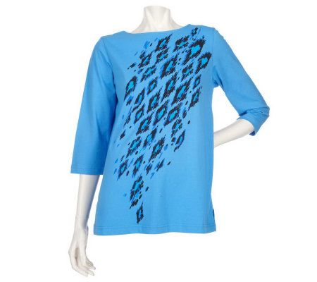 Bob Mackies Fantasy Leopard Print T-shirt - A201052