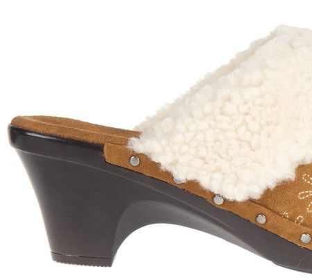 Isaac Mizrahi Live! Suede Embroidered Daisy Clogs