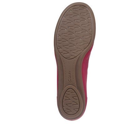 Clarks Book End Leather Flats with Flower Detail