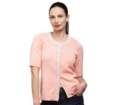 Isaac Mizrahi Live! Embellished Snap Front Cardigan - A214652