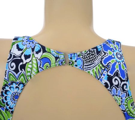 Fit 4 U Ds & Es Whimsical Paisl Shirred Tank Swimsuit