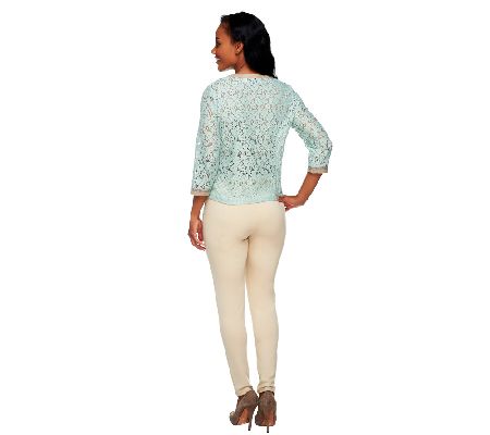 Linea by Louis DellOlio Lace Jacket with Trim Detail