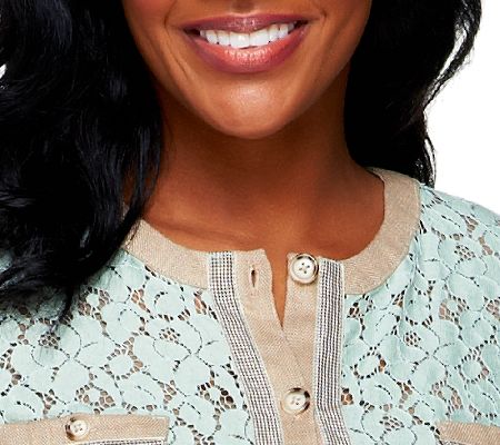 Linea by Louis DellOlio Lace Jacket with Trim Detail