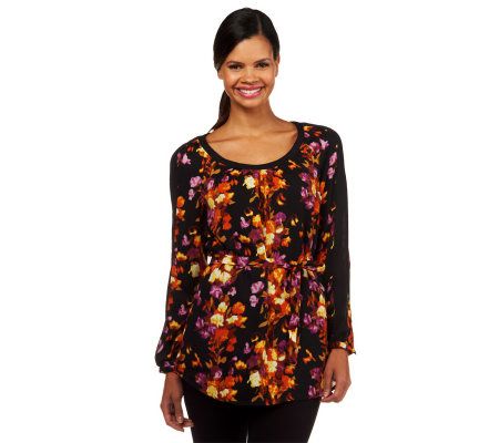 Isaac Mizrahi Live! Bella Floral Print Tunic - A225652