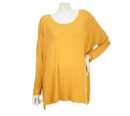 Attitudes by Renee Tunic with Asymmetrical Lettuce Hem - A227652