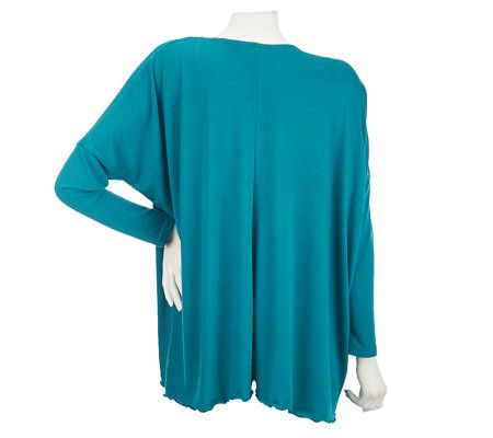 Attitudes by Renee Tunic with Asymmetrical Lettuce Hem