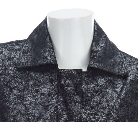 Bradley by Bradley Bayou Metallic Suede Jacket with Rhinestone Trim