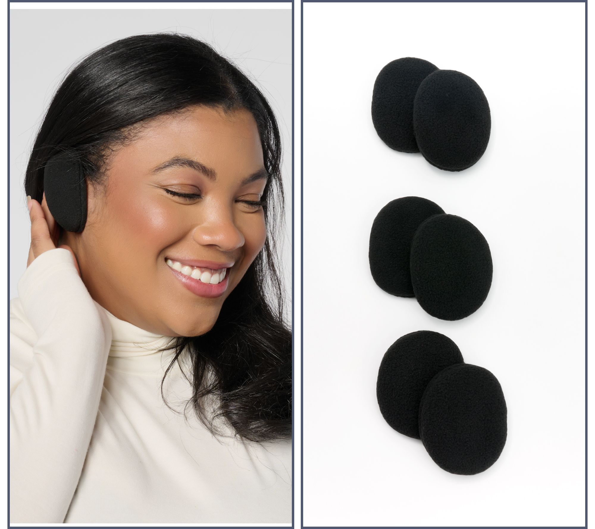 Set of 3 Fleece Thinsulate Band-Less Unisex Earbags - A228552