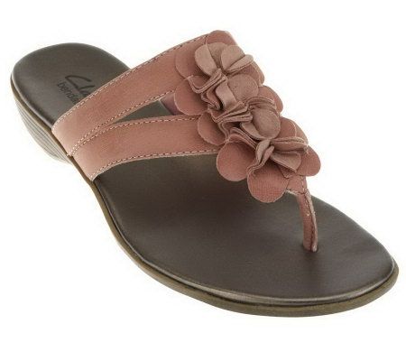 Clarks Bendables Dusk Rio Leather Thong Sandals - A232652