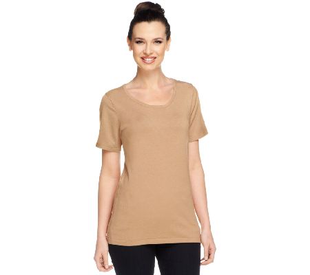 Linea by Louis DellOlio Whisper Knit Scoop Neck Top - A233952