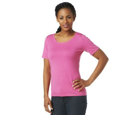 Linea by Louis DellOlio Whisper Knit Scoop Neck Top - A233952