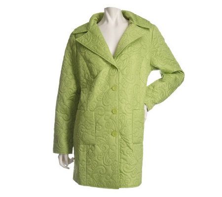 Dennis Basso Water Resistant Notch Collar Quilted Coat - A85152