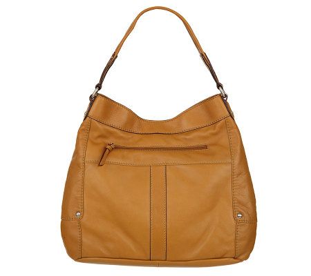 Tignanello Glove Leather Pocket Hobo w/ Braided Accent & Key Fob