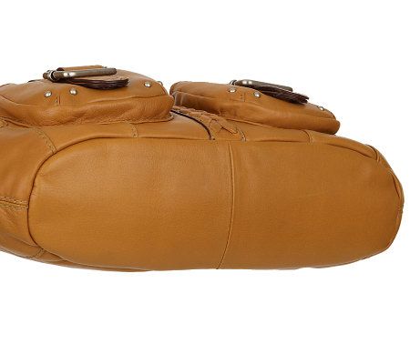 Tignanello Glove Leather Pocket Hobo w/ Braided Accent & Key Fob