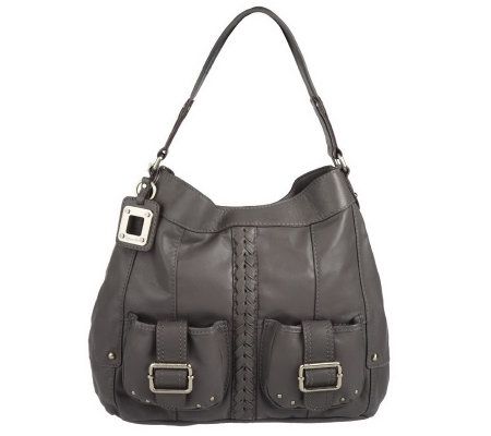 Tignanello Glove Leather Pocket Hobo w/ Braided Accent & Key Fob - A92852