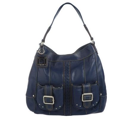 Tignanello Glove Leather Pocket Hobo w/ Braided Accent & Key Fob - A92852