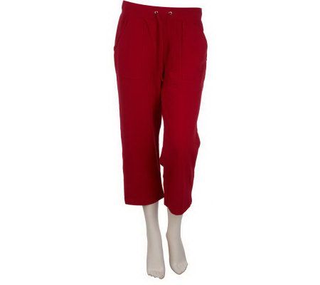 Sport Savvy Essentials French Terry Drawstring Crop Pants - A213053